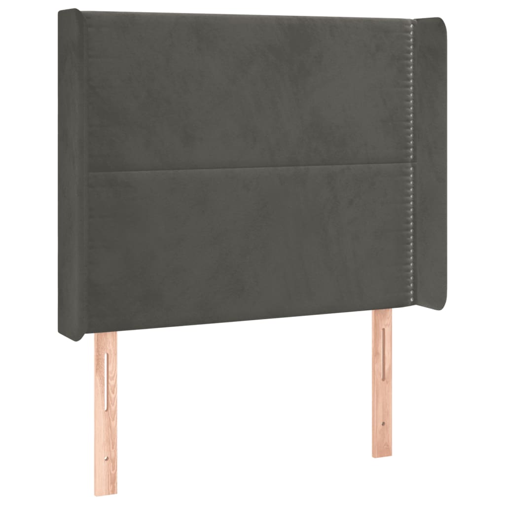 Tête de lit à LED Gris foncé 103x16x118/128 cm Velours Têtes et pieds de lit vidaXL   