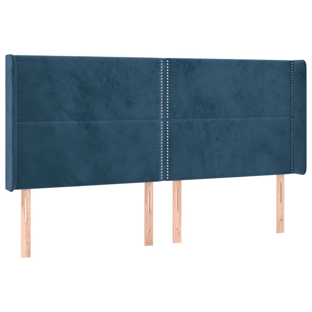 Tête de lit à LED Bleu foncé 203x16x118/128 cm Velours Têtes et pieds de lit vidaXL   