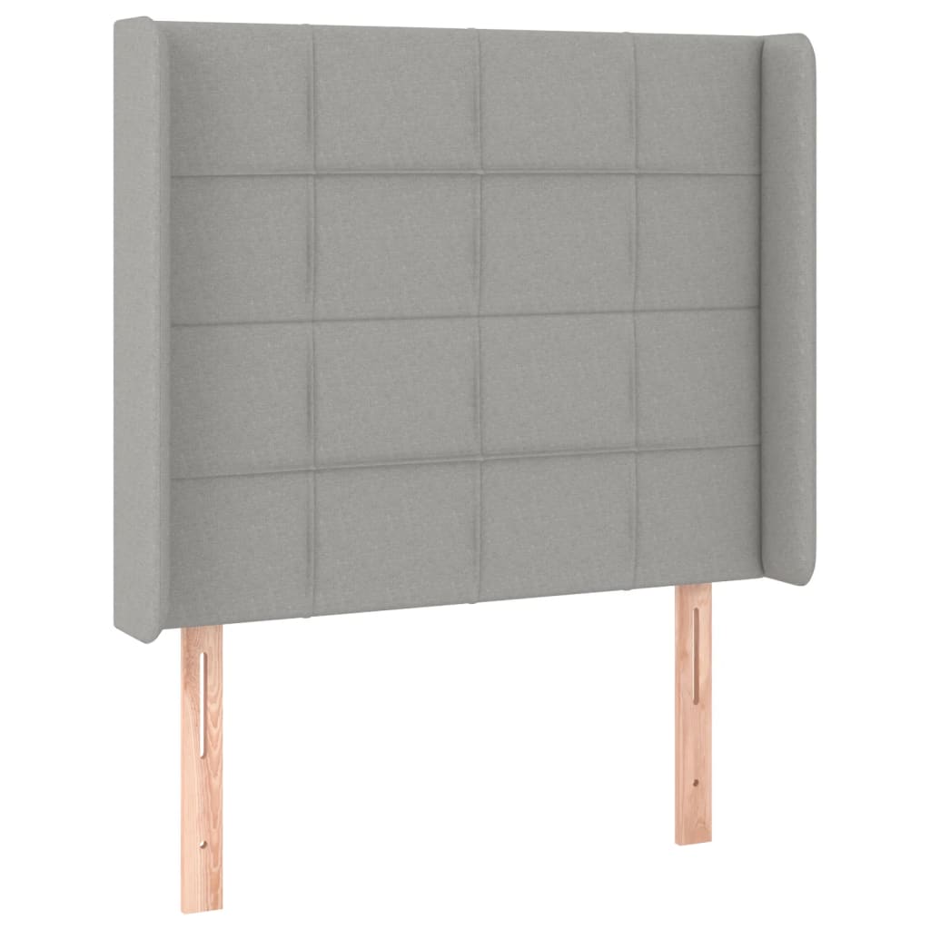 Tête de lit à LED Gris clair 83x16x118/128 cm Tissu Têtes et pieds de lit vidaXL   