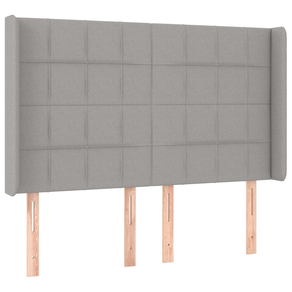 Tête de lit à LED Gris clair 147x16x118/128 cm Tissu Têtes et pieds de lit vidaXL   