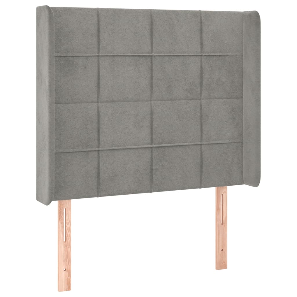 Tête de lit à LED Gris clair 93x16x118/128 cm Velours Têtes et pieds de lit vidaXL   