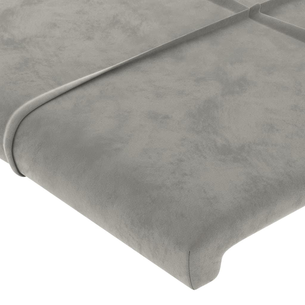 Tête de lit à LED Gris clair 93x16x118/128 cm Velours Têtes et pieds de lit vidaXL   