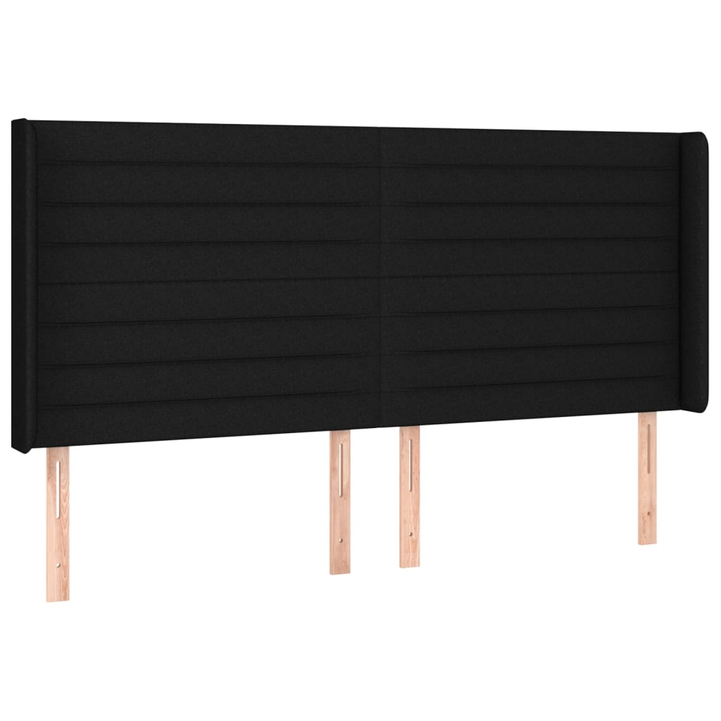 Tête de lit à LED Noir 203x16x118/128 cm Tissu Têtes et pieds de lit vidaXL   