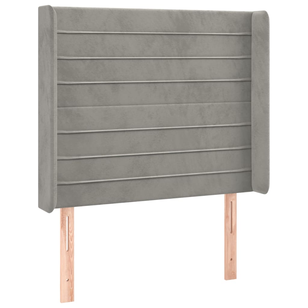 Tête de lit à LED Gris clair 83x16x118/128 cm Velours Têtes et pieds de lit vidaXL   