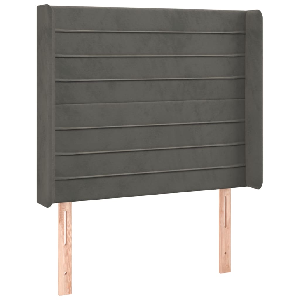 Tête de lit à LED Gris foncé 93x16x118/128 cm Velours Têtes et pieds de lit vidaXL   