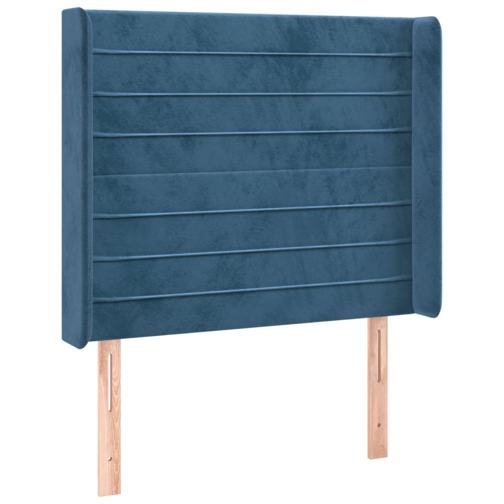 Tête de lit à LED Bleu foncé 93x16x118/128 cm Velours Têtes et pieds de lit vidaXL   