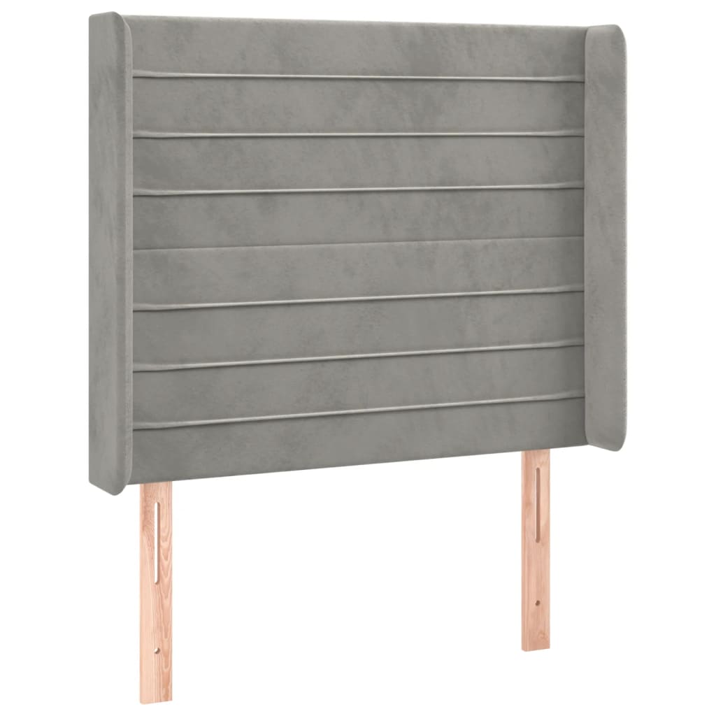 Tête de lit à LED Gris clair 103x16x118/128 cm Velours Têtes et pieds de lit vidaXL   