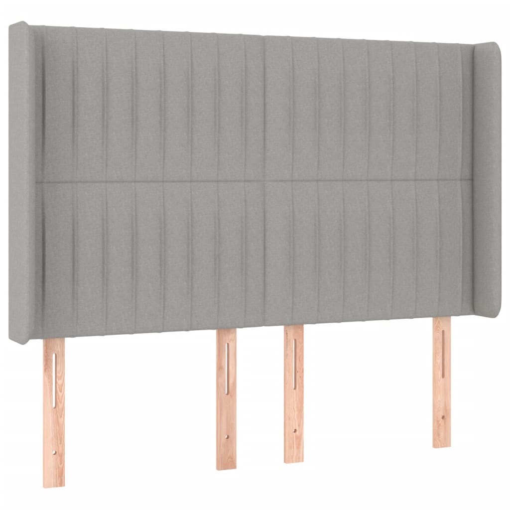 Tête de lit à LED Gris clair 147x16x118/128 cm Tissu Têtes et pieds de lit vidaXL   