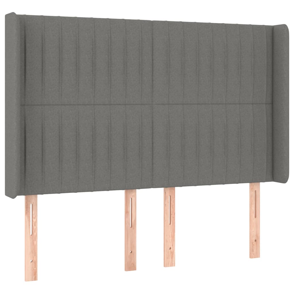 Tête de lit à LED Gris foncé 147x16x118/128 cm Tissu Têtes et pieds de lit vidaXL   