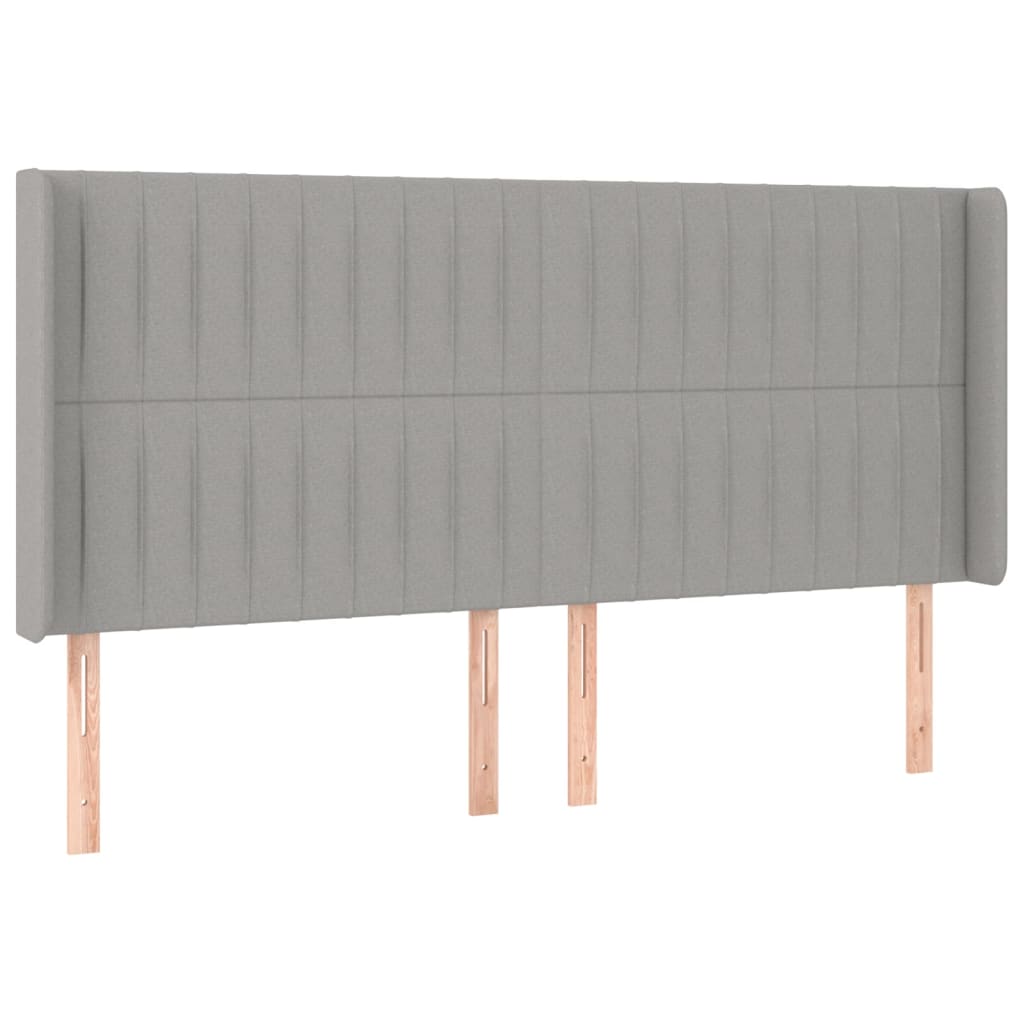 Tête de lit à LED Gris clair 183x16x118/128 cm Tissu Têtes et pieds de lit vidaXL   