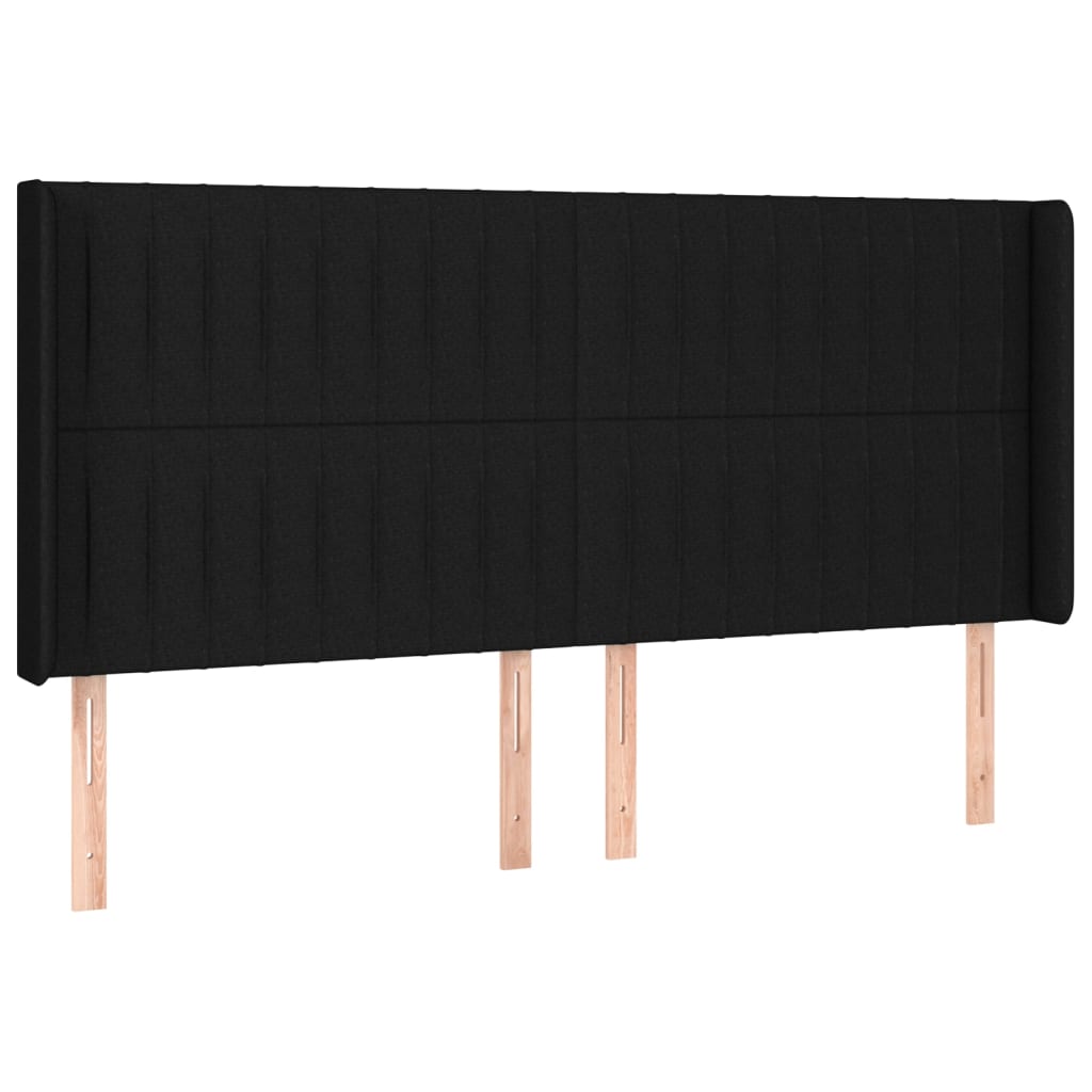 Tête de lit à LED Noir 183x16x118/128 cm Tissu Têtes et pieds de lit vidaXL   