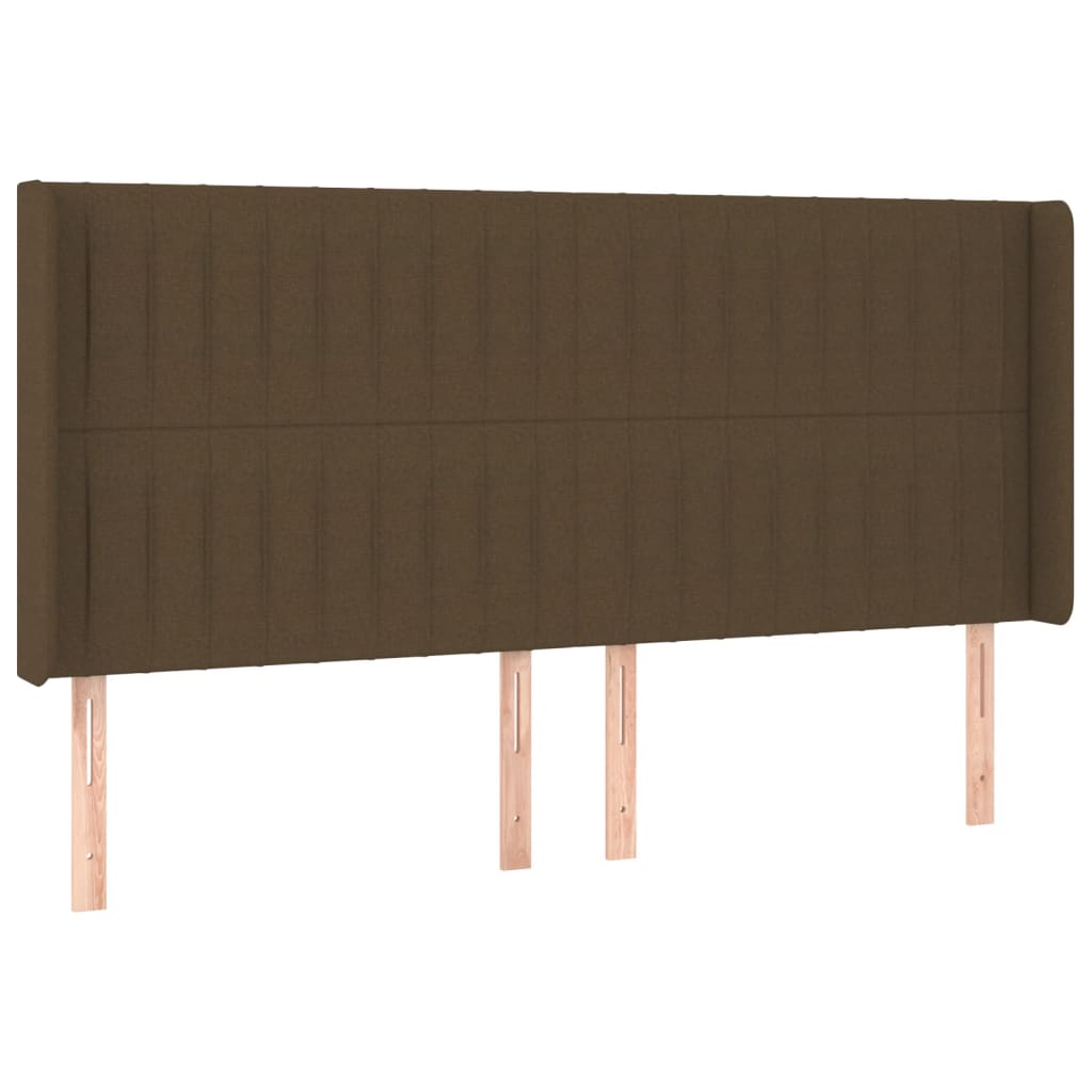 Tête de lit à LED Marron foncé 183x16x118/128 cm Tissu Têtes et pieds de lit vidaXL   