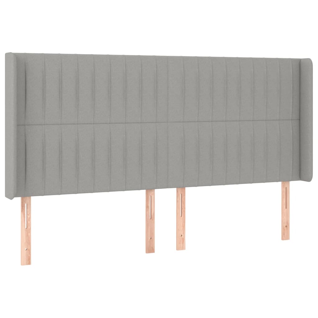 Tête de lit à LED Gris clair 203x16x118/128 cm Tissu Têtes et pieds de lit vidaXL   