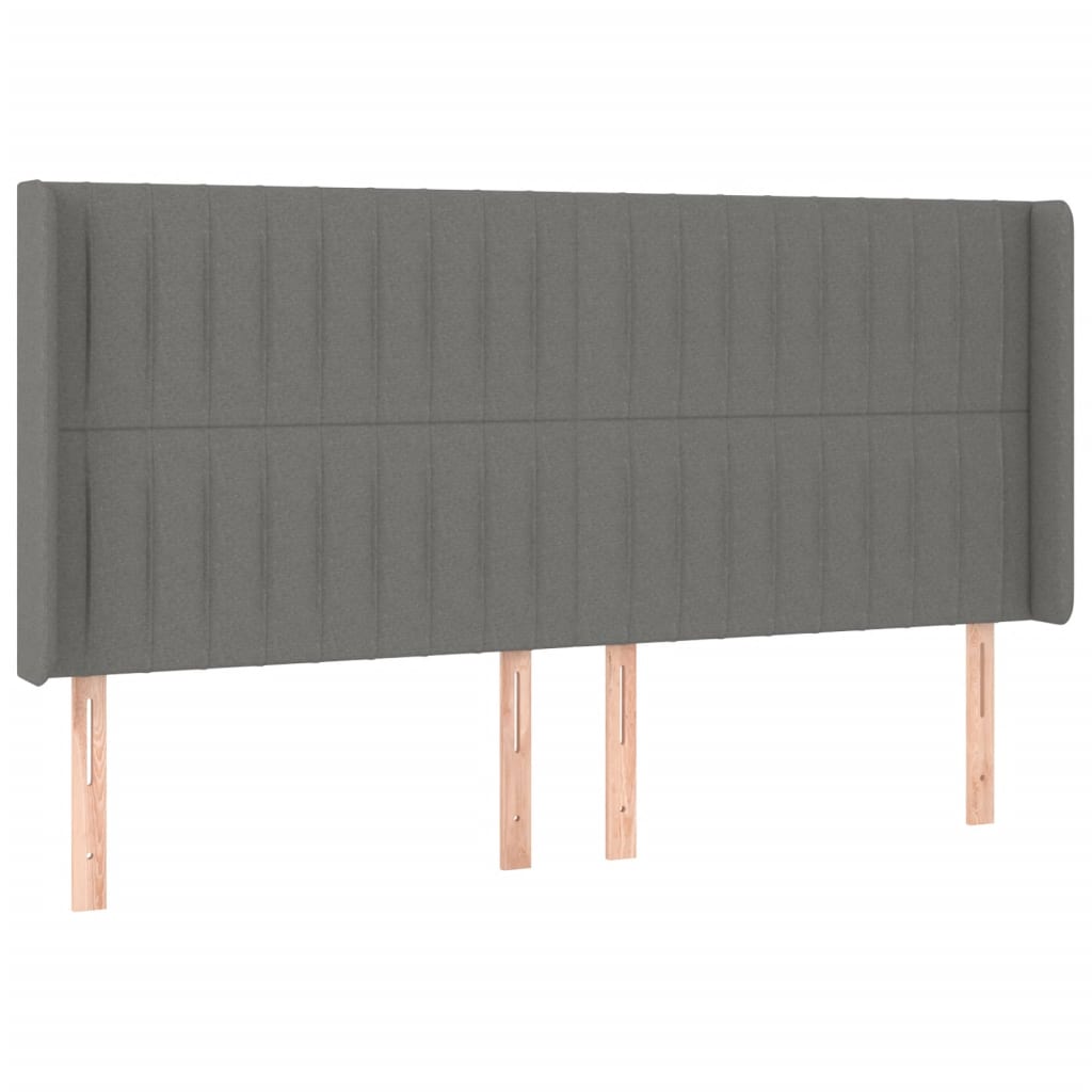 Tête de lit à LED Gris foncé 203x16x118/128 cm Tissu Têtes et pieds de lit vidaXL   