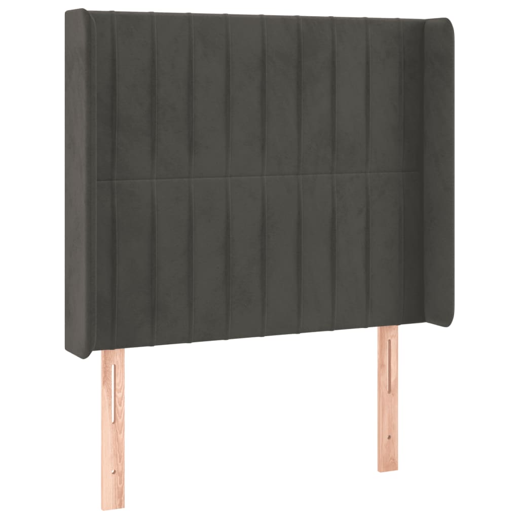 Tête de lit à LED Gris foncé 83x16x118/128 cm Velours Têtes et pieds de lit vidaXL   