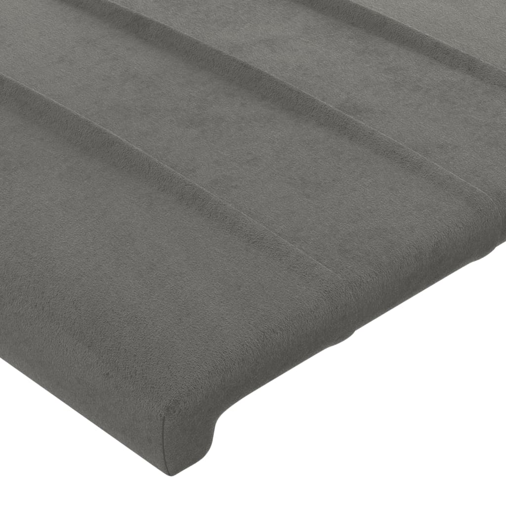 Tête de lit à LED Gris clair 163x16x118/128 cm Velours Têtes et pieds de lit vidaXL   