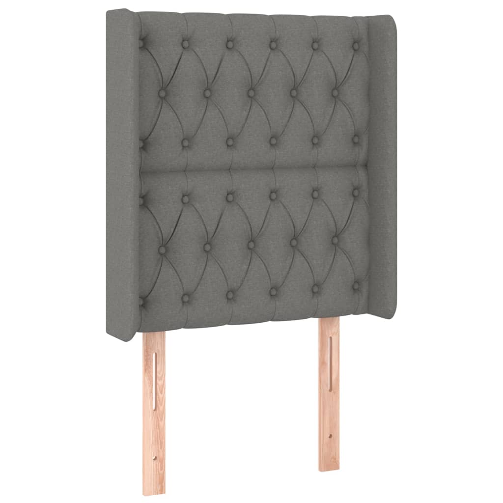 Tête de lit à LED Gris foncé 83x16x118/128 cm Tissu Têtes et pieds de lit vidaXL   