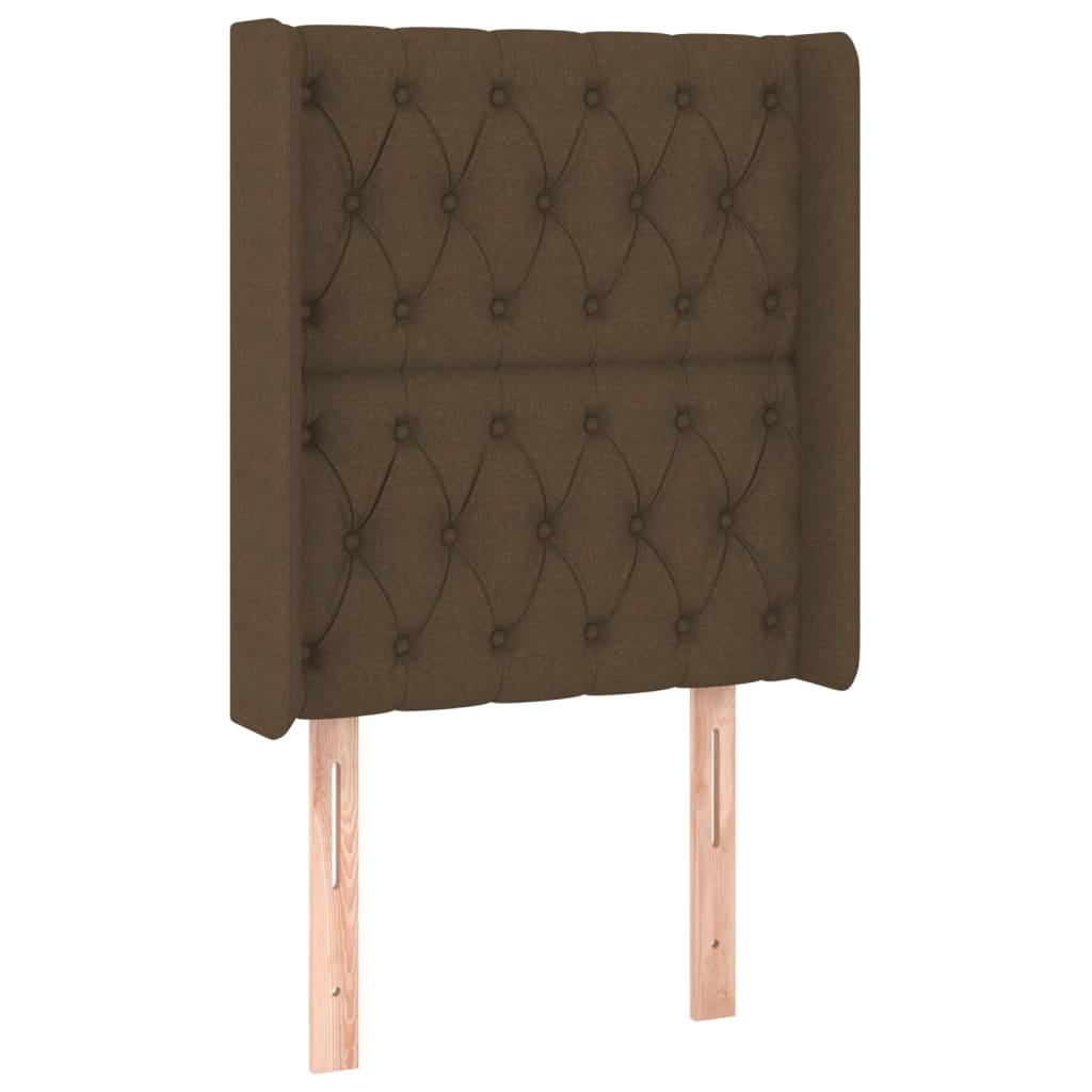 Tête de lit à LED Marron foncé 83x16x118/128 cm Tissu Têtes et pieds de lit vidaXL   