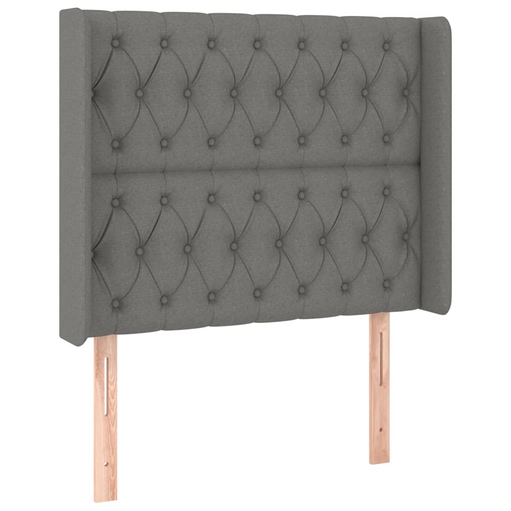 Tête de lit à LED Gris foncé 93x16x118/128 cm Tissu Têtes et pieds de lit vidaXL   