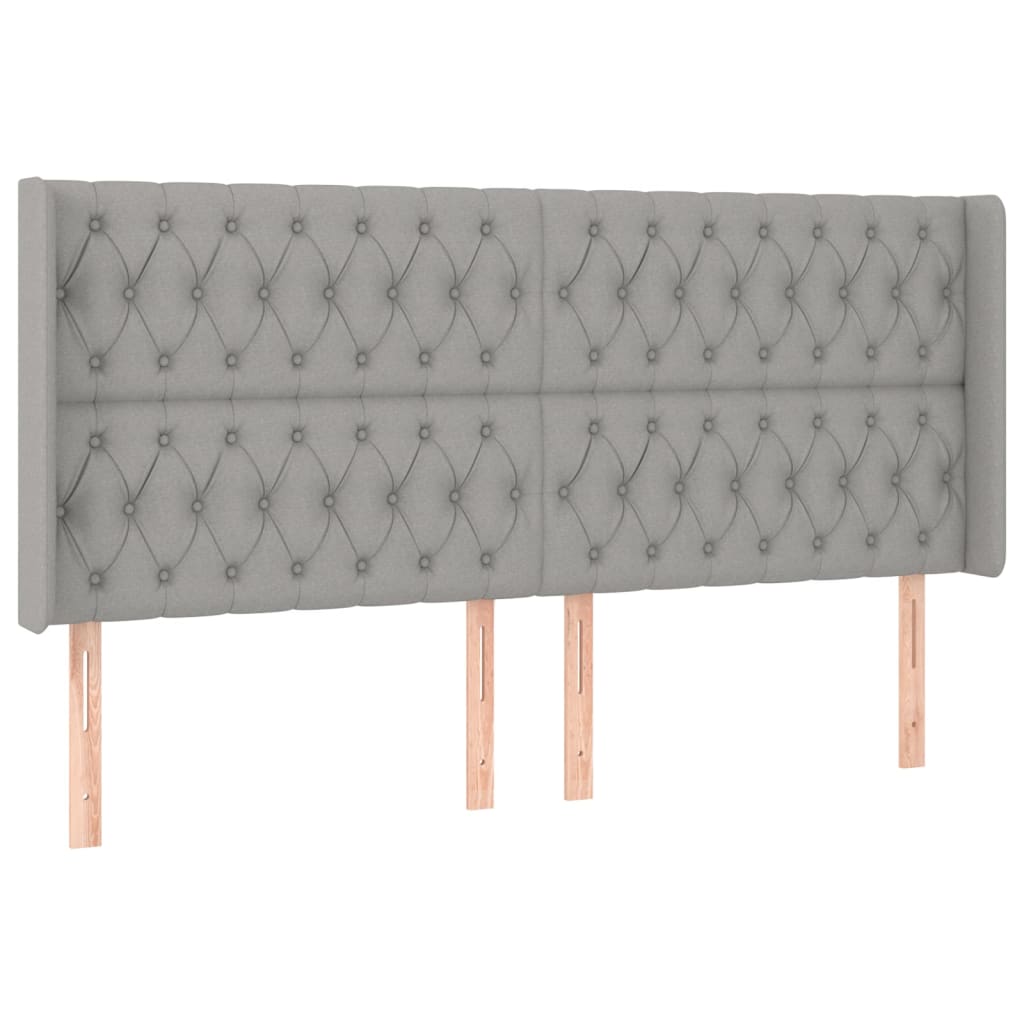 Tête de lit à LED Gris clair 183x16x118/128 cm Tissu Têtes et pieds de lit vidaXL   