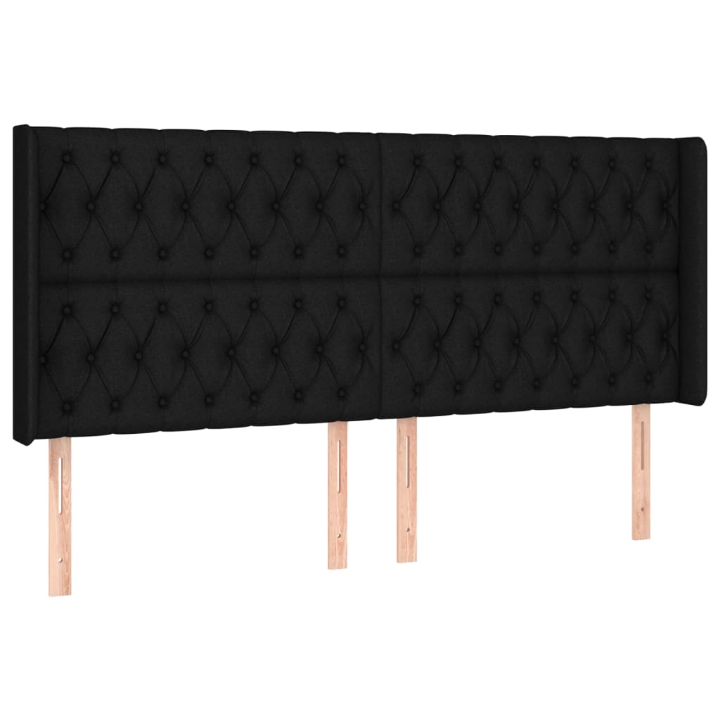 Tête de lit à LED Noir 183x16x118/128 cm Tissu Têtes et pieds de lit vidaXL   