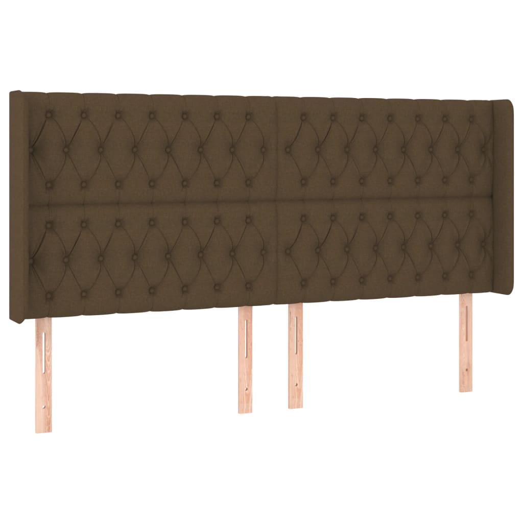 Tête de lit à LED Marron foncé 203x16x118/128 cm Tissu Têtes et pieds de lit vidaXL   