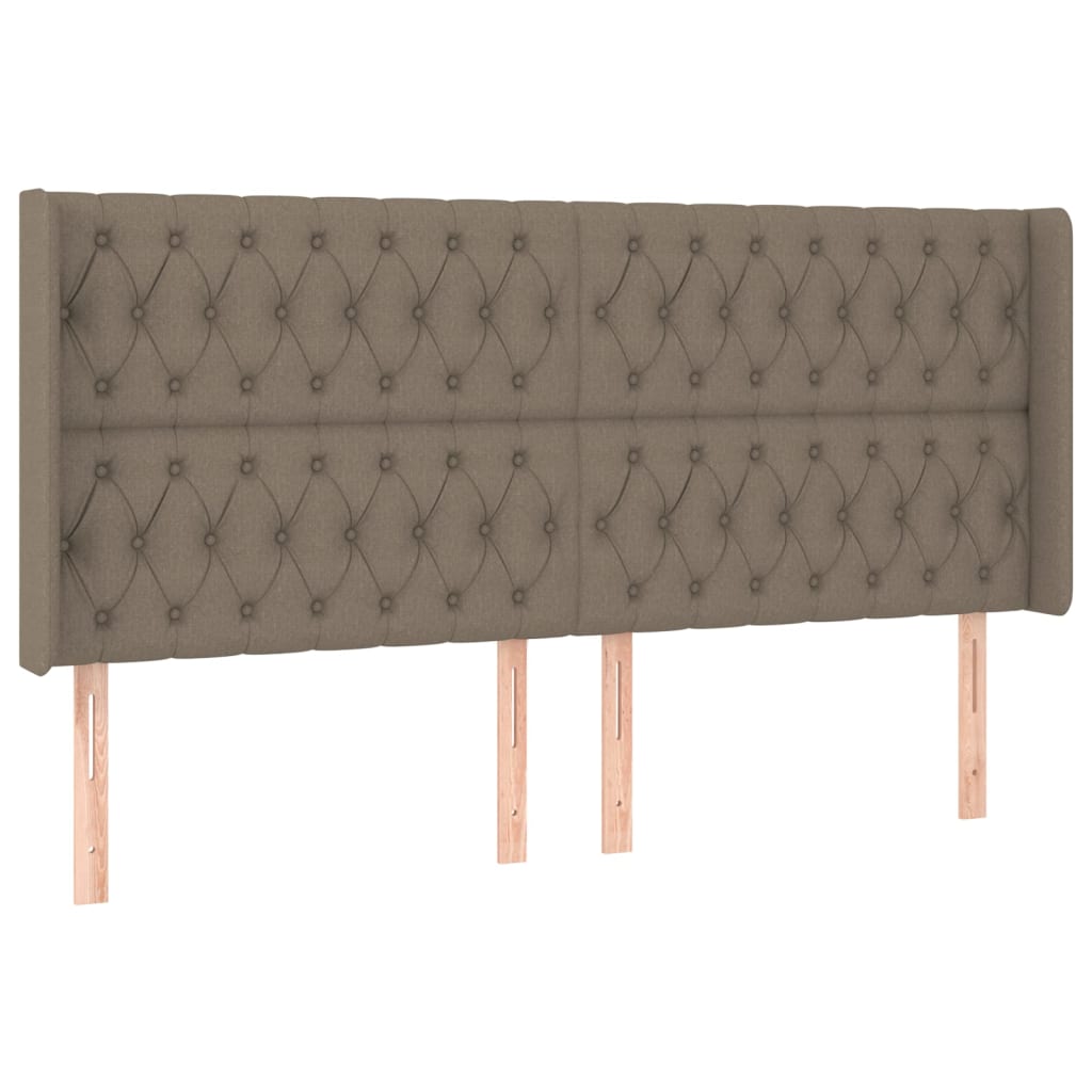 Tête de lit à LED Taupe 203x16x118/128 cm Tissu Têtes et pieds de lit vidaXL   