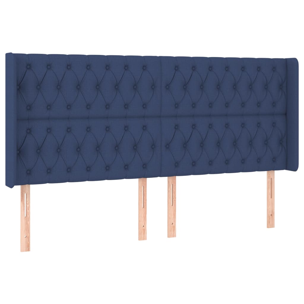 Tête de lit à LED Bleu 203x16x118/128 cm Tissu Têtes et pieds de lit vidaXL   