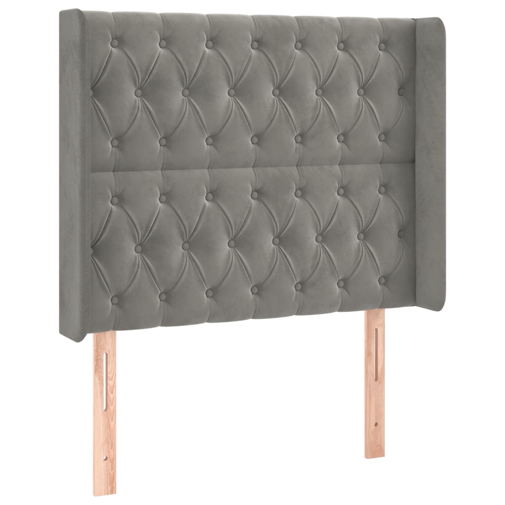 Tête de lit à LED Gris clair 93x16x118/128 cm Velours Têtes et pieds de lit vidaXL   