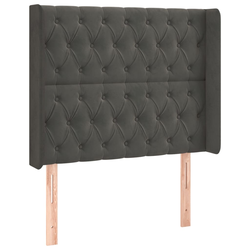 Tête de lit à LED Gris foncé 93x16x118/128 cm Velours Têtes et pieds de lit vidaXL   