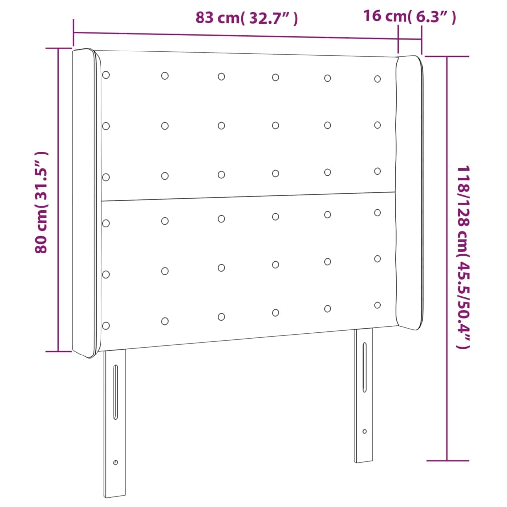 Tête de lit à LED Gris clair 83x16x118/128 cm Tissu Têtes et pieds de lit vidaXL   