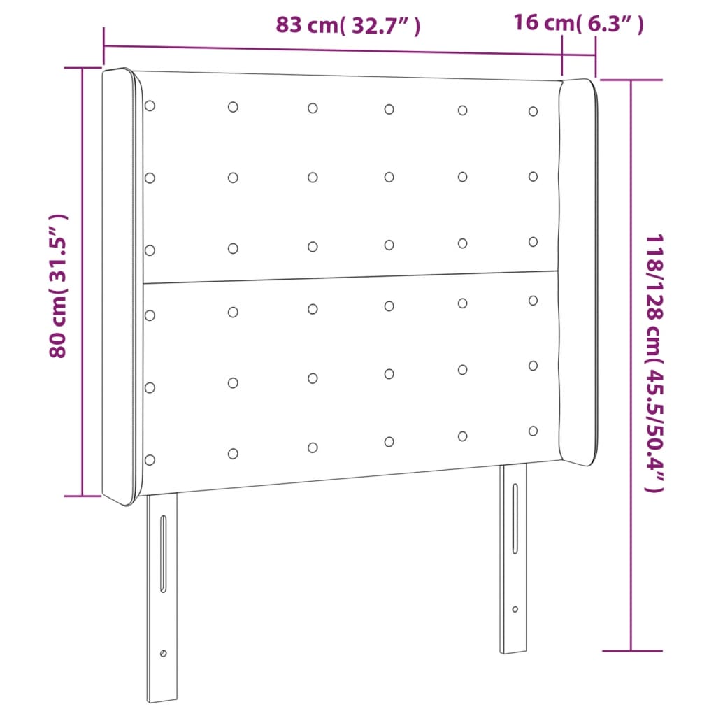 Tête de lit à LED Bleu 83x16x118/128 cm Tissu Têtes et pieds de lit vidaXL   