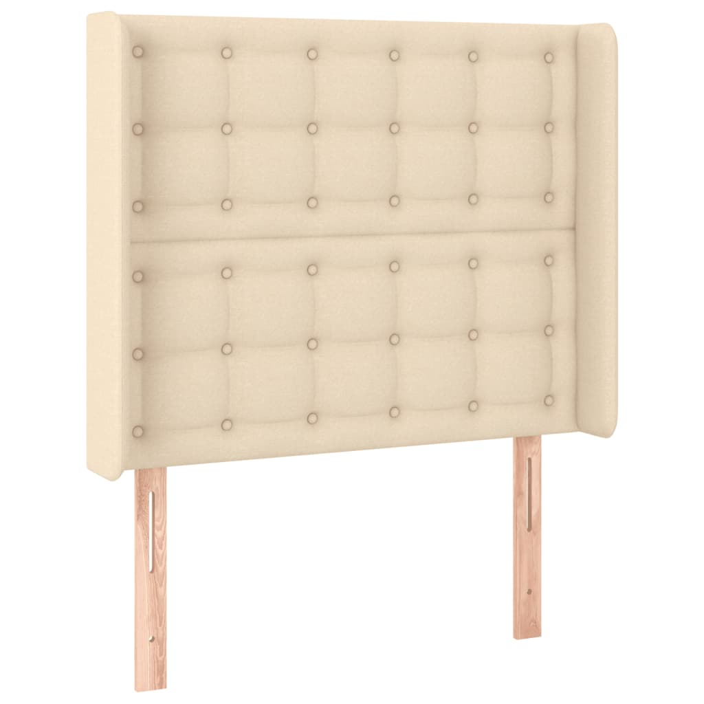 Tête de lit à LED Crème 93x16x118/128 cm Tissu Têtes et pieds de lit vidaXL   