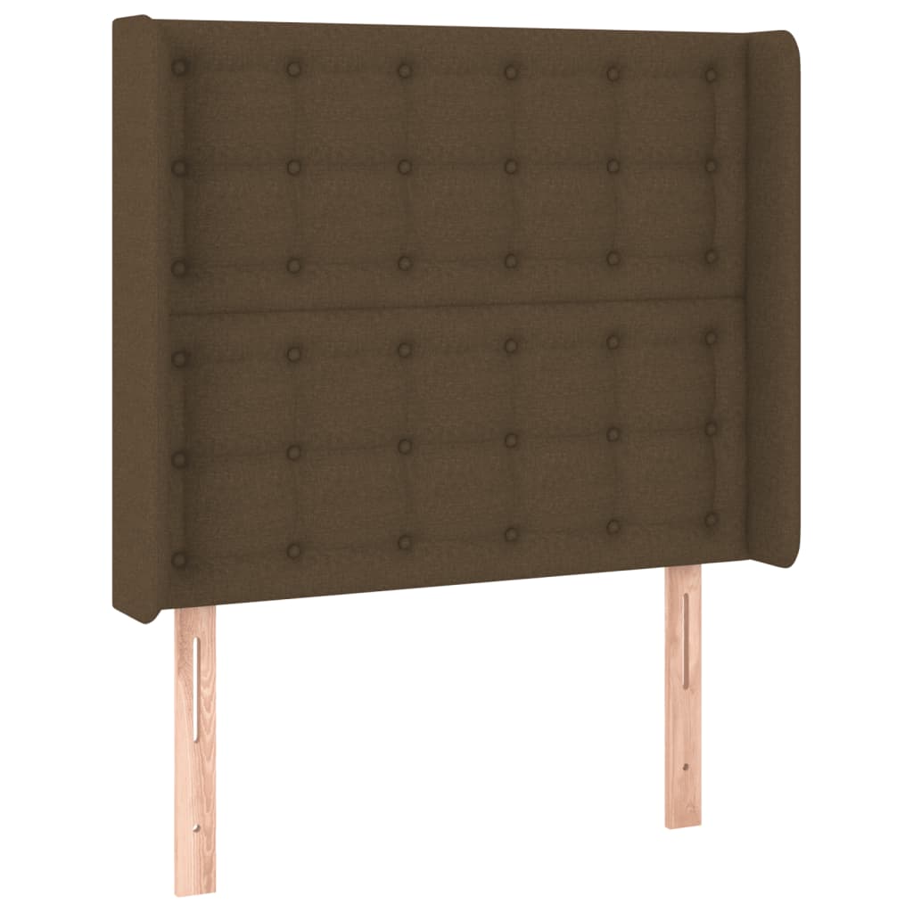 Tête de lit à LED Marron foncé 103x16x118/128 cm Tissu Têtes et pieds de lit vidaXL   