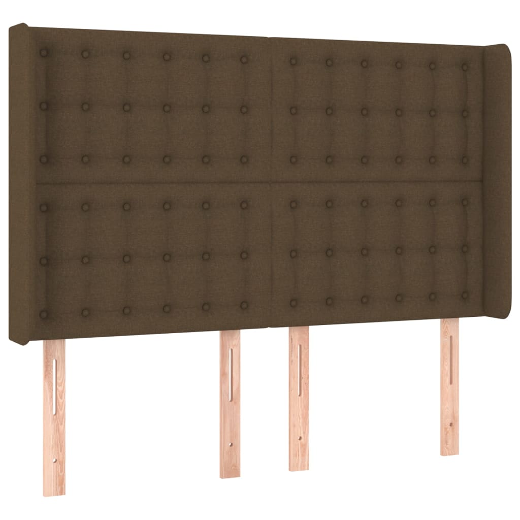 Tête de lit à LED Marron foncé 147x16x118/128 cm Tissu Têtes et pieds de lit vidaXL   