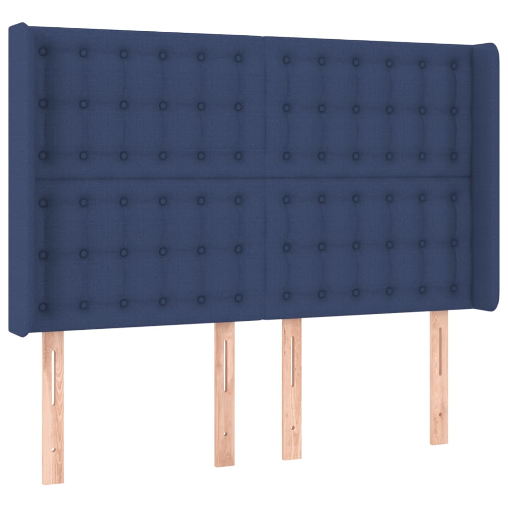 Tête de lit à LED Bleu 147x16x118/128 cm Tissu Têtes et pieds de lit vidaXL   