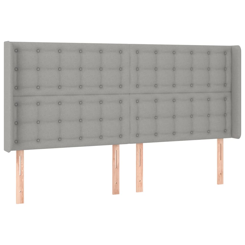 Tête de lit à LED Gris clair 163x16x118/128 cm Tissu Têtes et pieds de lit vidaXL   