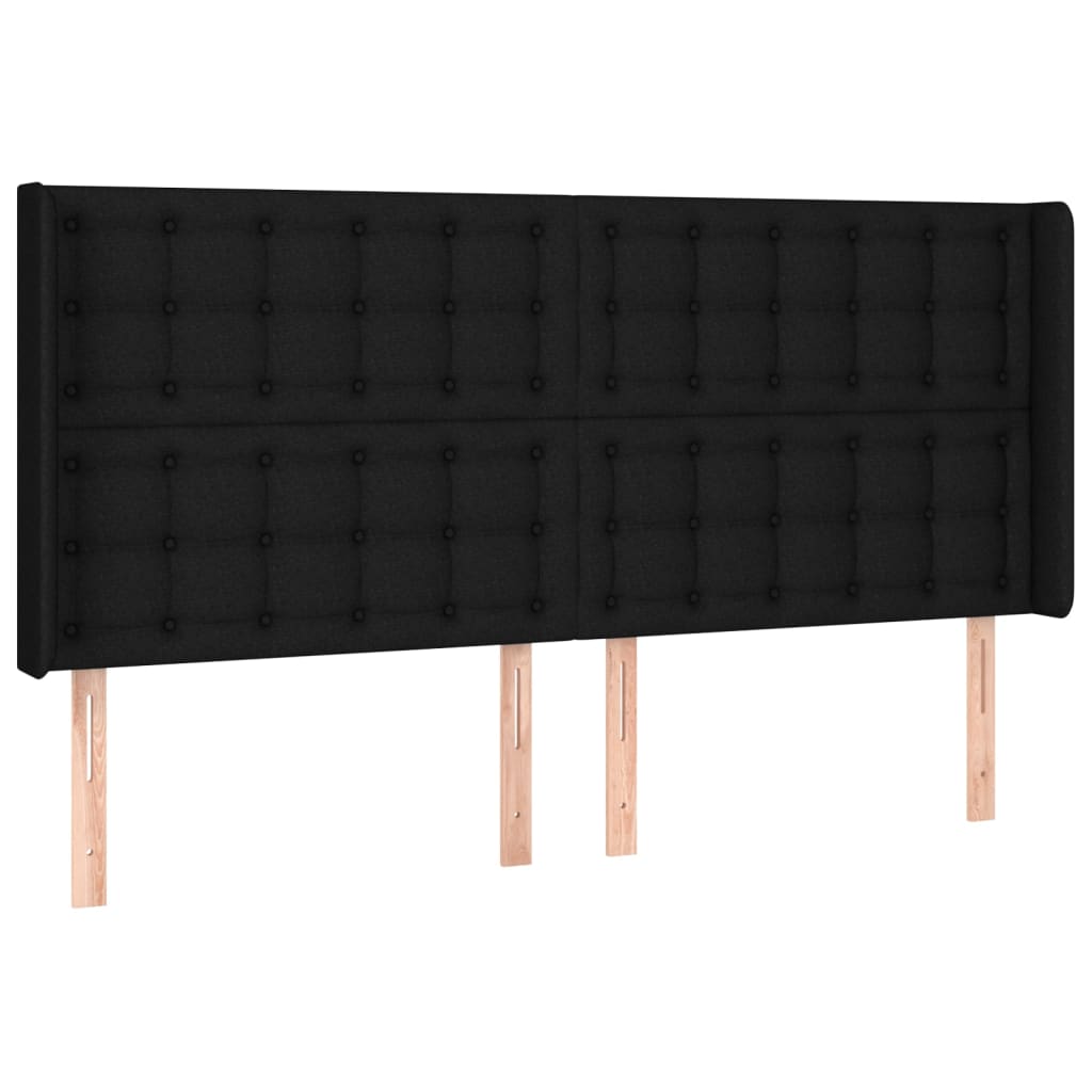 Tête de lit à LED Noir 163x16x118/128 cm Tissu Têtes et pieds de lit vidaXL   