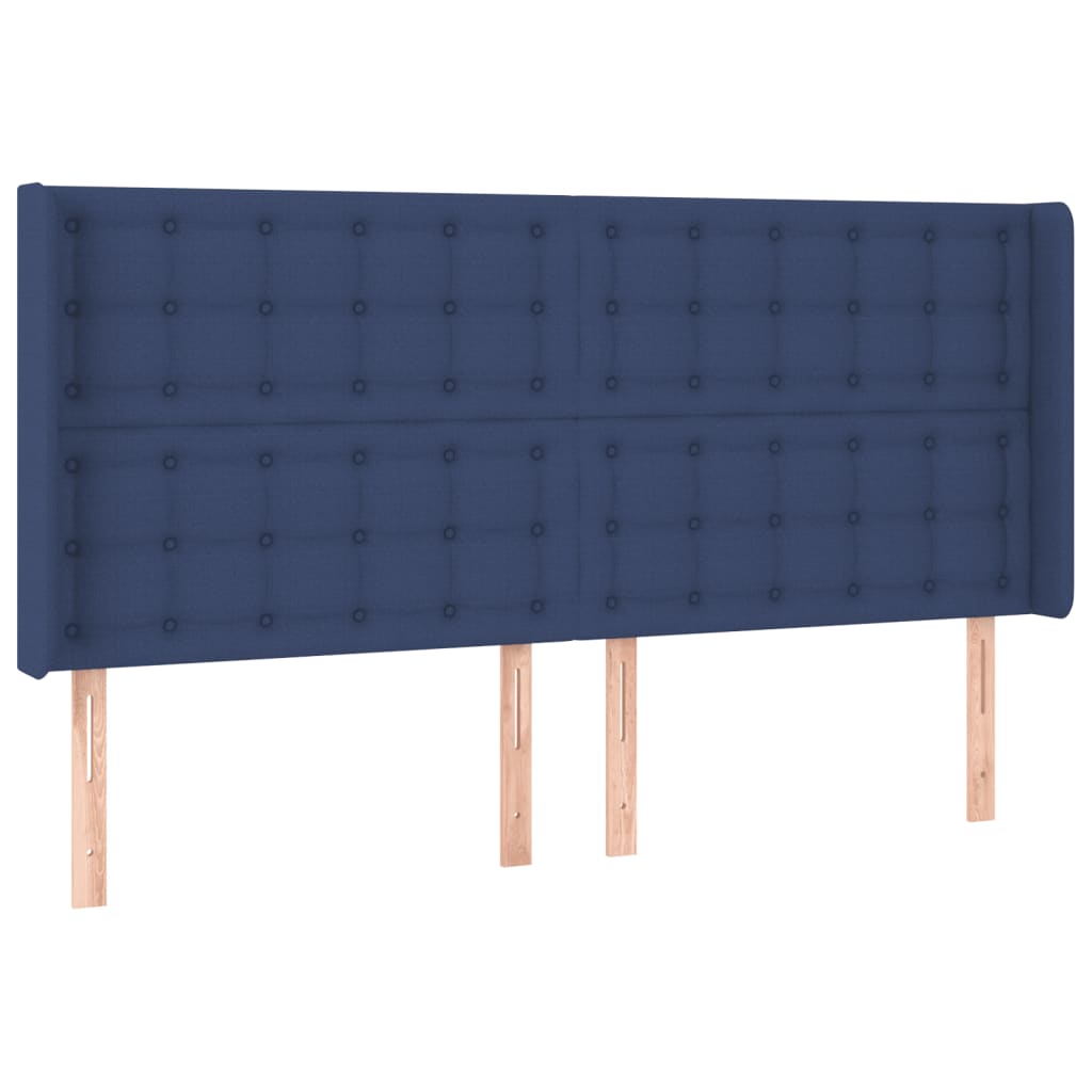 Tête de lit à LED Bleu 163x16x118/128 cm Tissu Têtes et pieds de lit vidaXL   