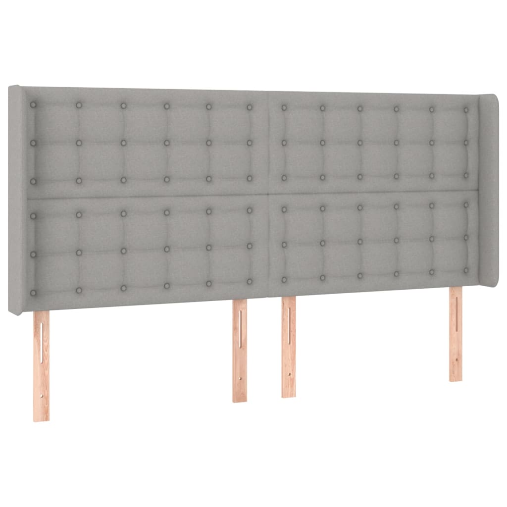 Tête de lit à LED Gris clair 183x16x118/128 cm Tissu Têtes et pieds de lit vidaXL   