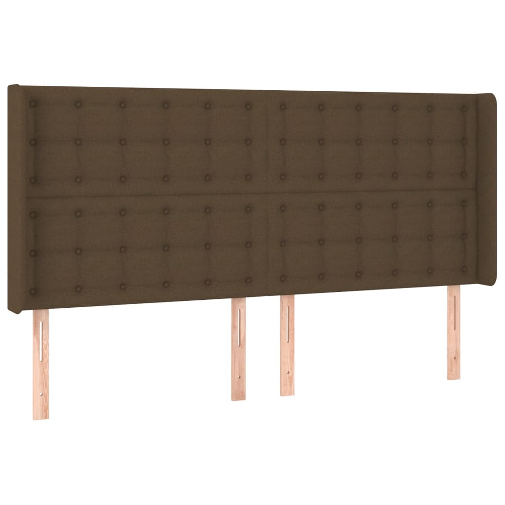 Tête de lit à LED Marron foncé 183x16x118/128 cm Tissu Têtes et pieds de lit vidaXL   