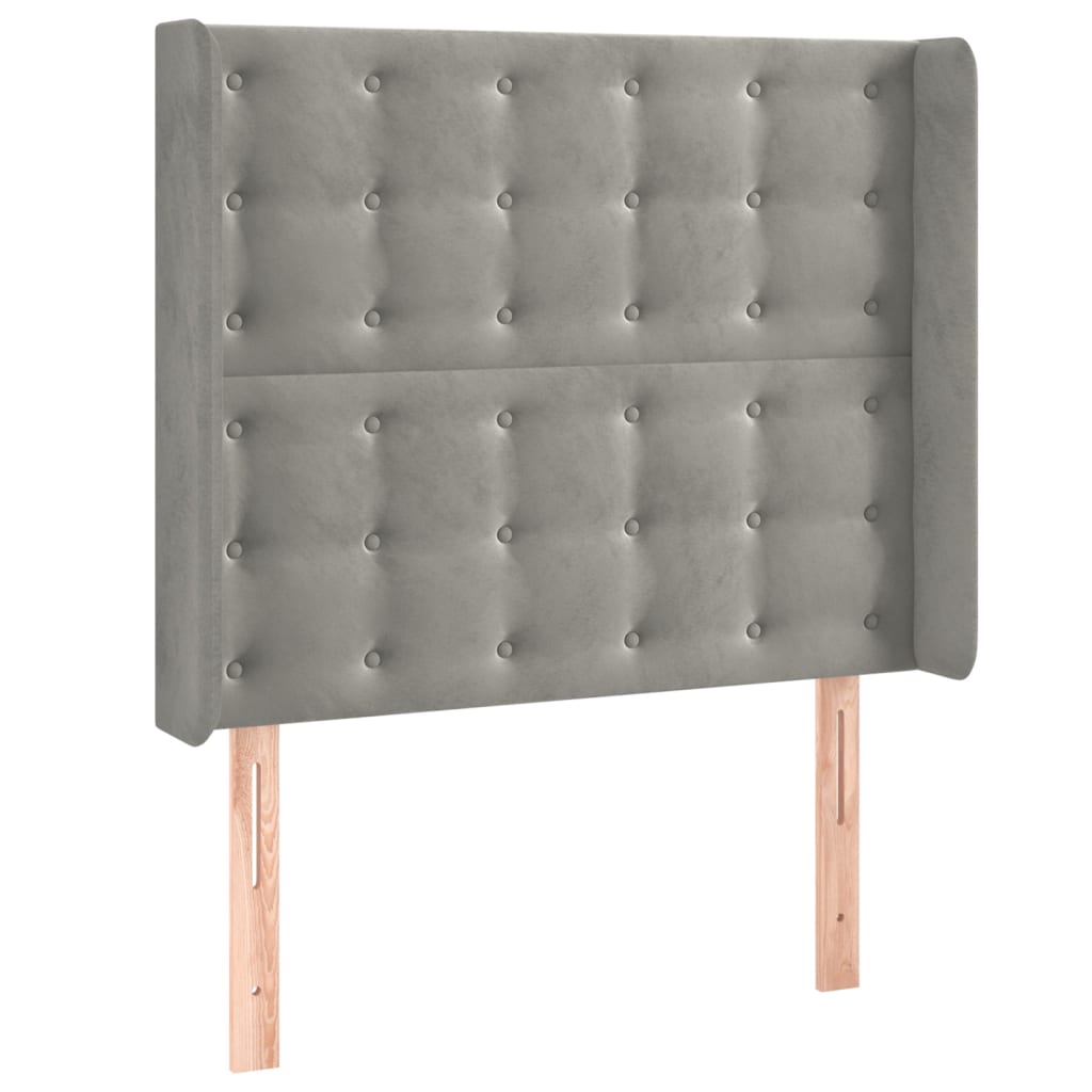 Tête de lit à LED Gris clair 93x16x118/128 cm Velours Têtes et pieds de lit vidaXL   