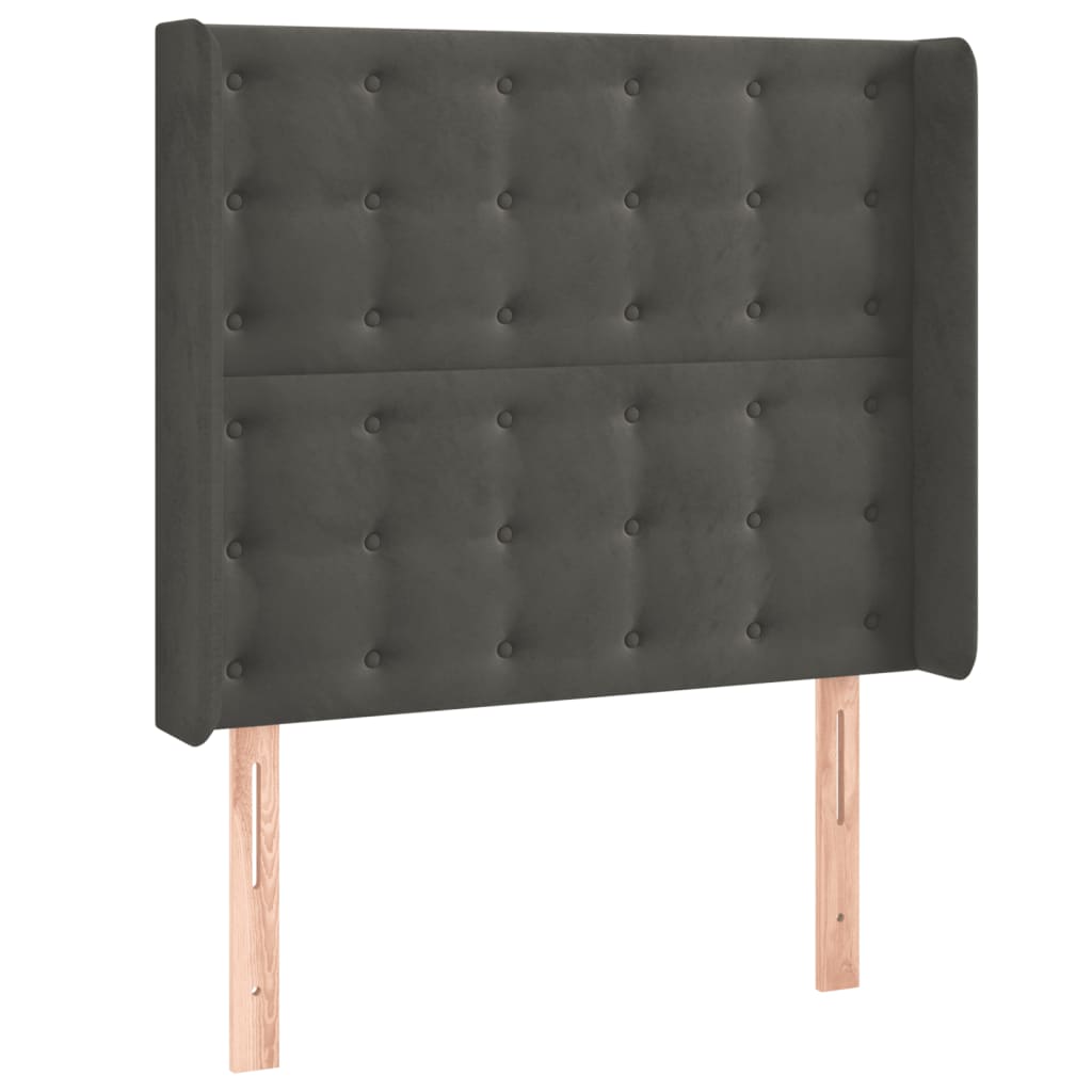 Tête de lit à LED Gris foncé 103x16x118/128 cm Velours Têtes et pieds de lit vidaXL   