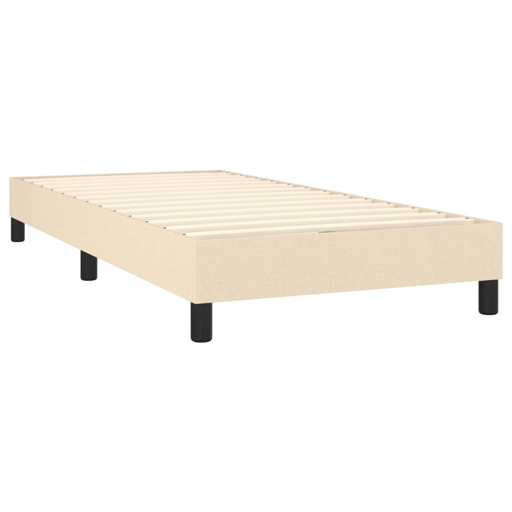 Sommier à lattes de lit avec matelas Crème 80x200 cm Tissu Lits & cadres de lit vidaXL   