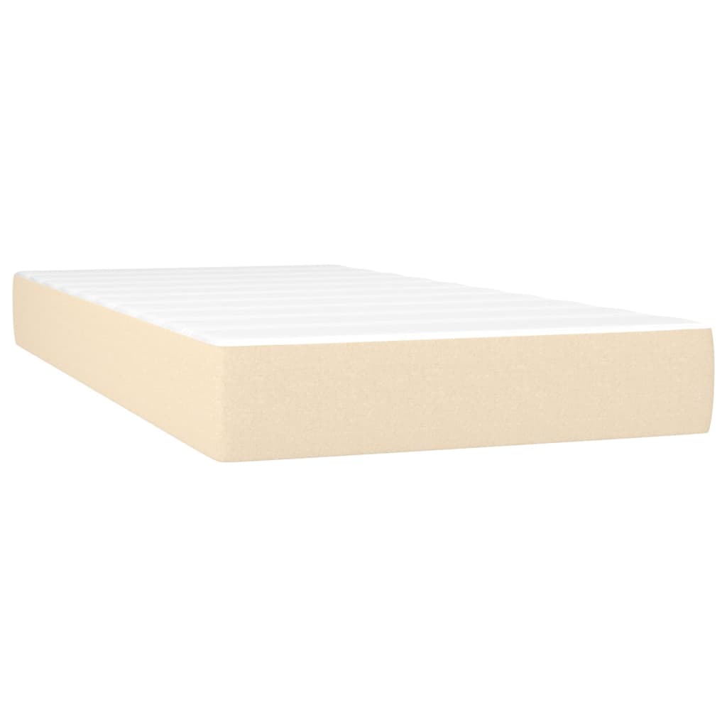 Sommier à lattes de lit avec matelas Crème 80x200 cm Tissu Lits & cadres de lit vidaXL   