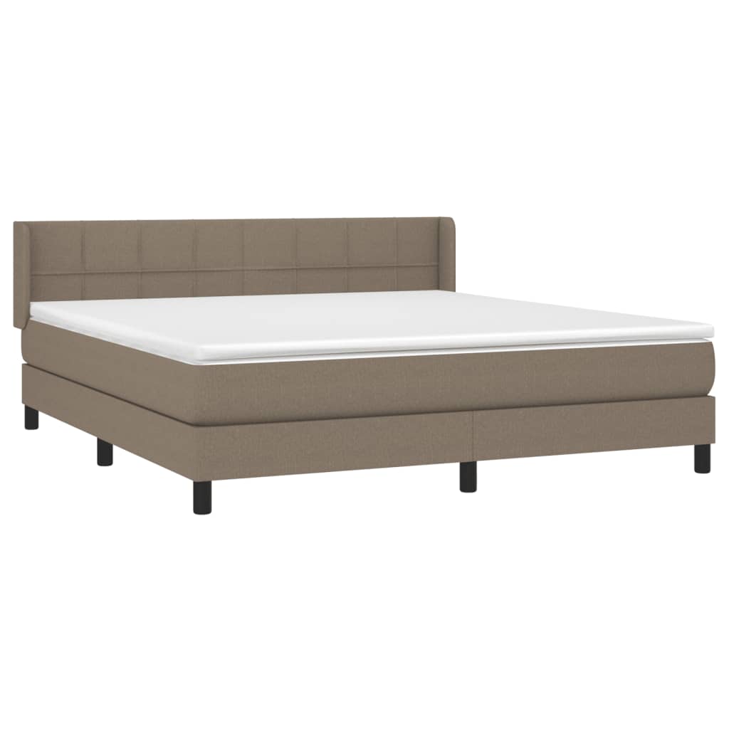 Sommier à lattes de lit avec matelas Taupe 180x200 cm Tissu Lits & cadres de lit vidaXL   