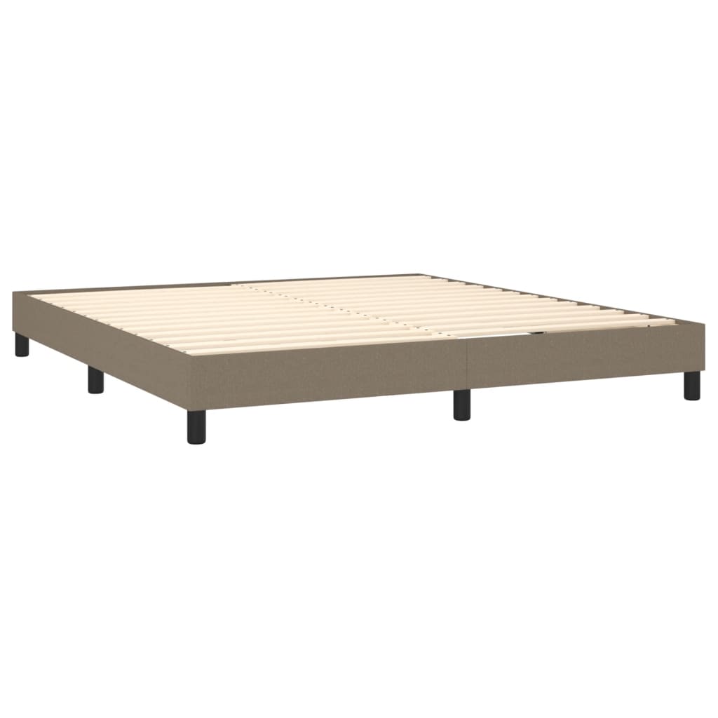 Sommier à lattes de lit avec matelas Taupe 180x200 cm Tissu Lits & cadres de lit vidaXL   