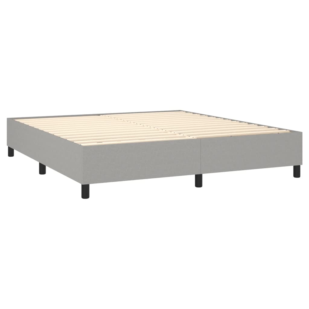 Sommier à lattes de lit avec matelas Gris clair 180x200cm Tissu Lits & cadres de lit vidaXL