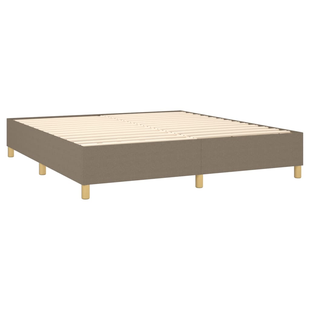 Sommier à lattes de lit avec matelas Taupe 160x200 cm Tissu Lits & cadres de lit vidaXL