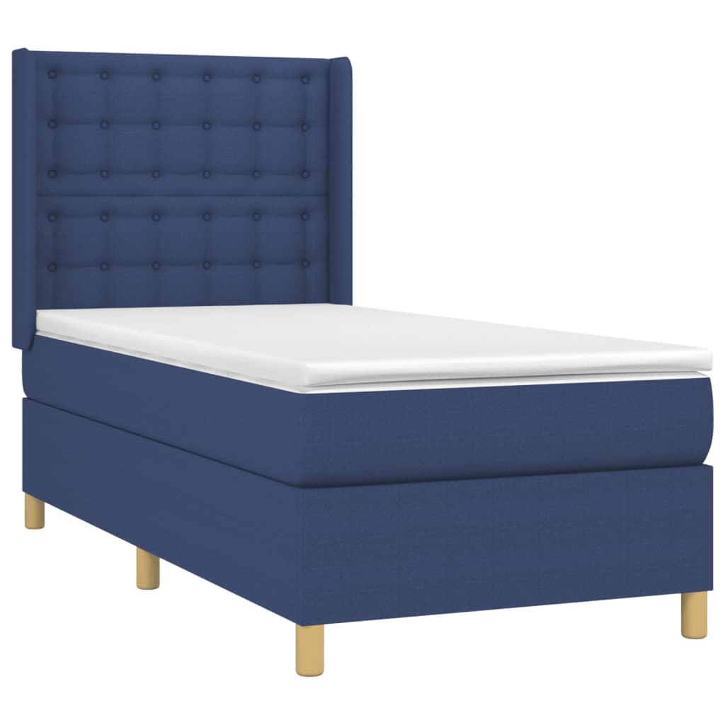 Sommier à lattes de lit avec matelas Bleu 90x190 cm Tissu - Xios Store SNC